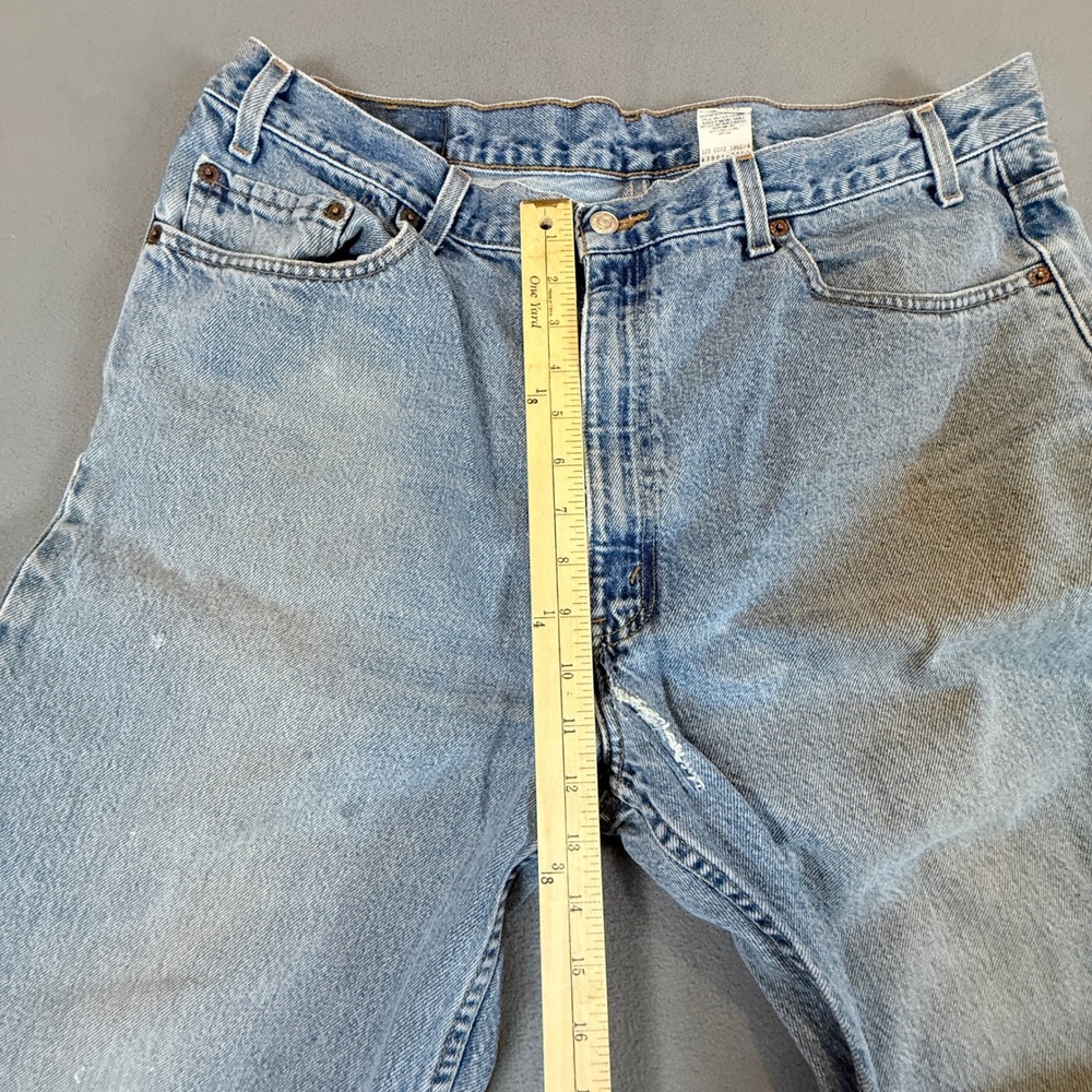 Levi's Relaxed Straight Leg Jeans Mens 40x32 Light Wash Distressed 550 Thrashed - Picture 9 of 16